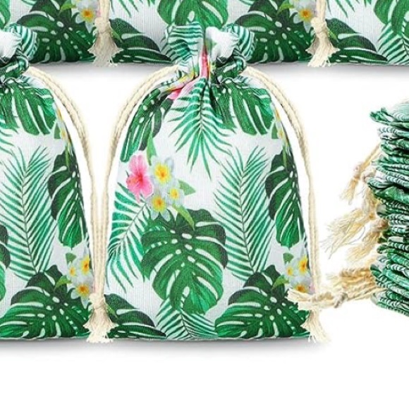 NWOT - Pre Strung Happy 80th Birthday sign Comes with 5 Tropical Drawstring Bags - Picture 9 of 14